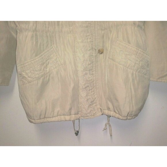 Glacier Field Jacket Hooded Express M/L/XL Puffy Insulated Parka jacket Ivory - Picture 4 of 9